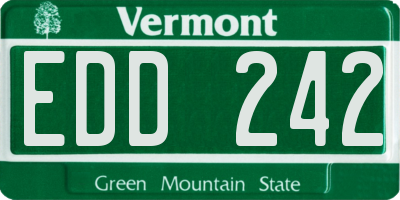 VT license plate EDD242