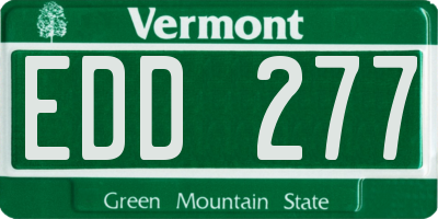 VT license plate EDD277