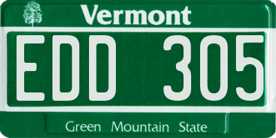 VT license plate EDD305