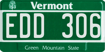 VT license plate EDD306