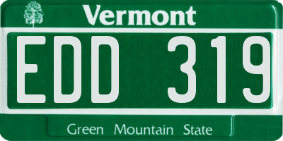 VT license plate EDD319