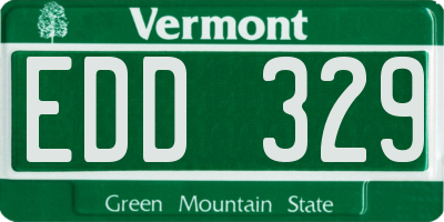 VT license plate EDD329