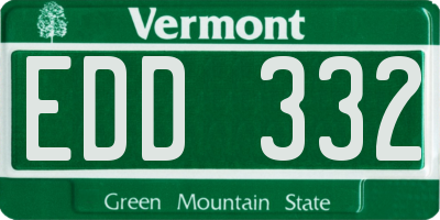 VT license plate EDD332