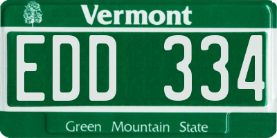 VT license plate EDD334