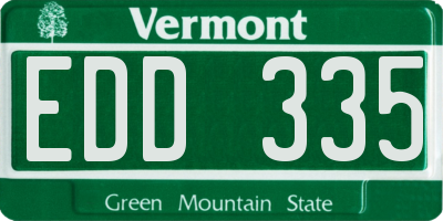 VT license plate EDD335