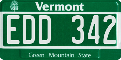 VT license plate EDD342