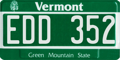 VT license plate EDD352