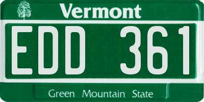 VT license plate EDD361