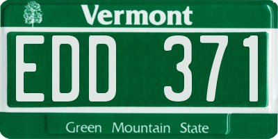 VT license plate EDD371