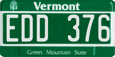 VT license plate EDD376