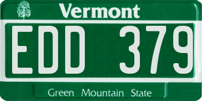 VT license plate EDD379