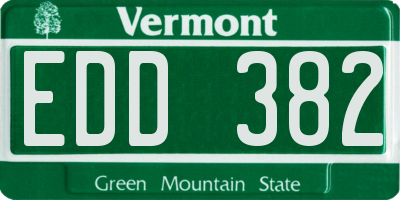 VT license plate EDD382