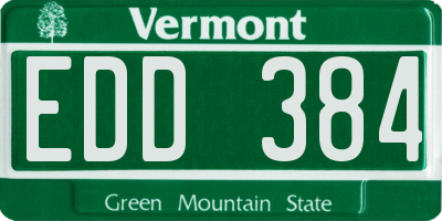 VT license plate EDD384