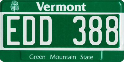 VT license plate EDD388