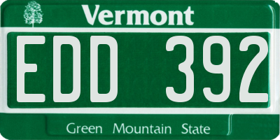 VT license plate EDD392