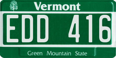 VT license plate EDD416