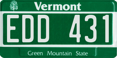 VT license plate EDD431