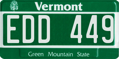 VT license plate EDD449