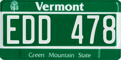 VT license plate EDD478
