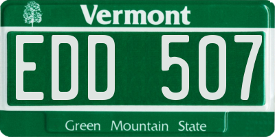 VT license plate EDD507