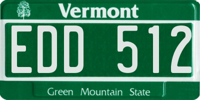 VT license plate EDD512