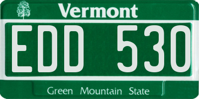 VT license plate EDD530