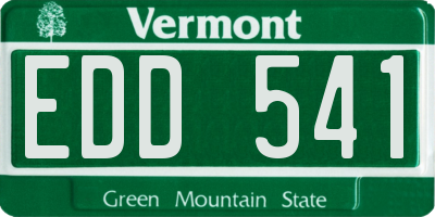 VT license plate EDD541