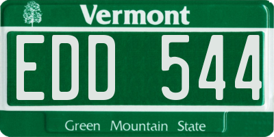 VT license plate EDD544