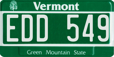 VT license plate EDD549