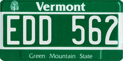 VT license plate EDD562