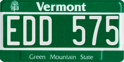 VT license plate EDD575