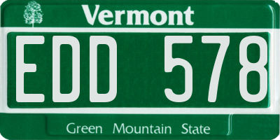 VT license plate EDD578
