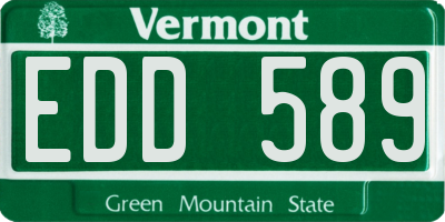 VT license plate EDD589