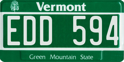 VT license plate EDD594