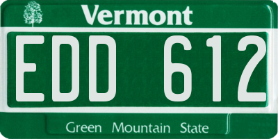 VT license plate EDD612
