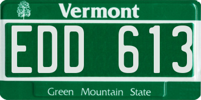 VT license plate EDD613