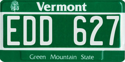 VT license plate EDD627