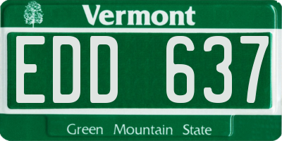 VT license plate EDD637