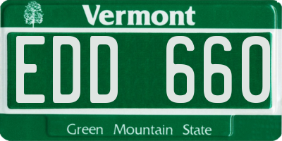 VT license plate EDD660