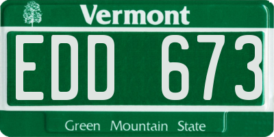 VT license plate EDD673