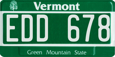 VT license plate EDD678
