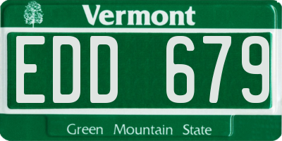 VT license plate EDD679