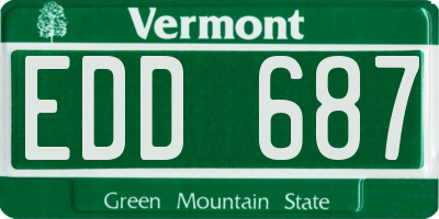 VT license plate EDD687