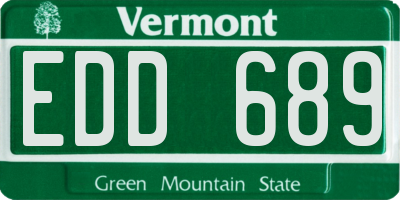VT license plate EDD689