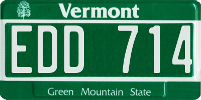 VT license plate EDD714