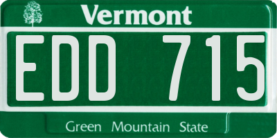 VT license plate EDD715