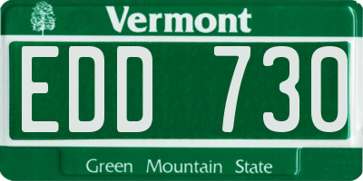 VT license plate EDD730