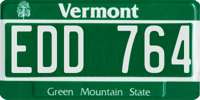 VT license plate EDD764