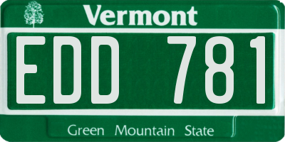VT license plate EDD781