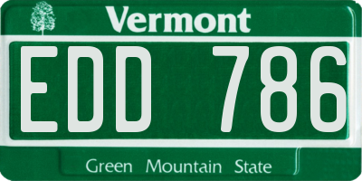 VT license plate EDD786